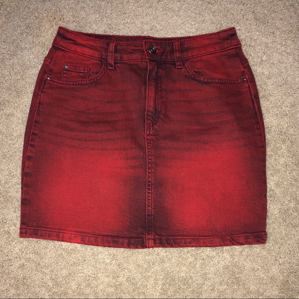 H&M Red Denim Skirt